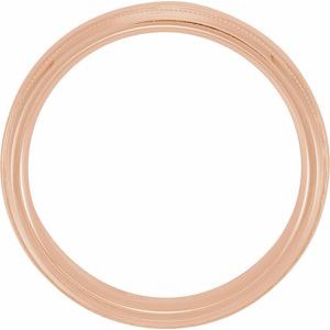 Milgrain Edge Comfort-Fit Half Round Band with Hammer Finish