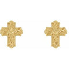 Floral Cross Earrings