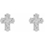Floral Cross Earrings