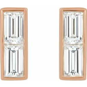 Baguette Bezel-Set Bar Earrings