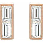 Baguette Bezel-Set Bar Earrings