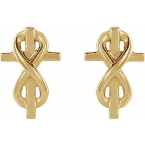 Infinity-Inspired Cross Earrings