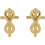 Infinity-Inspired Cross Earrings