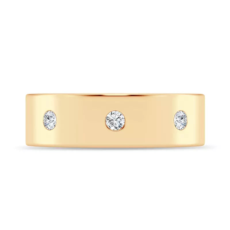 Men's Low Dome Flush Set Diamond Band image