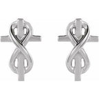 Infinity-Inspired Cross Earrings