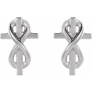 Infinity-Inspired Cross Earrings