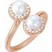 Two-Stone Halo-Style Pearl Ring