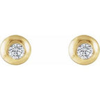 Round Bezel-Set Stud Earrings