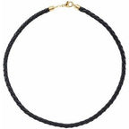 5 mm Black Braided Leather Cord Necklace