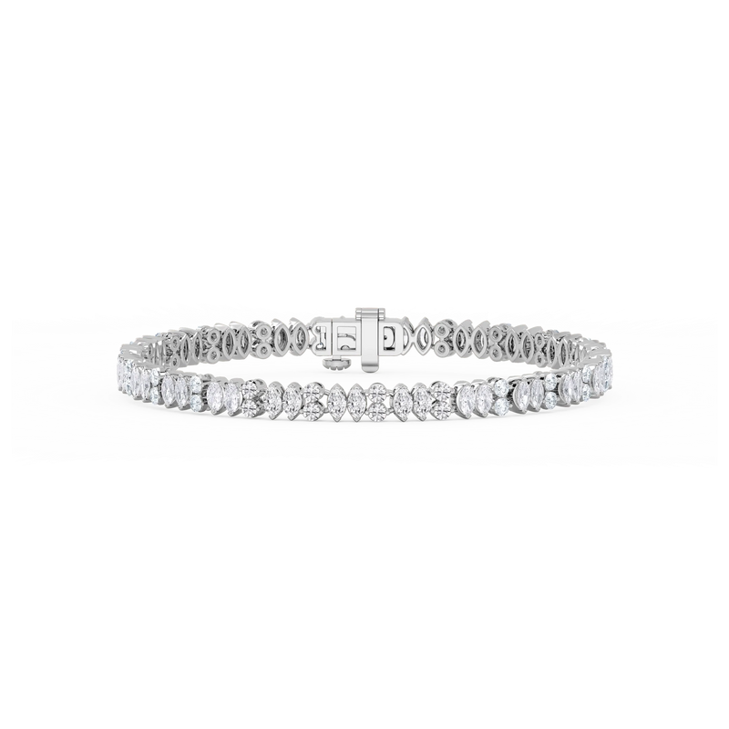 6 ctw Marquise and Round LGD Alternating Bracelet  - 7 Inches
