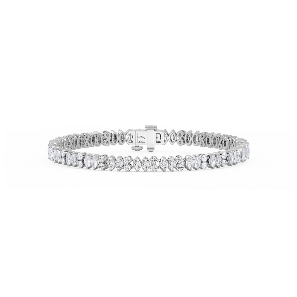 6 ctw Marquise and Round LGD Alternating Bracelet  - 7 Inches