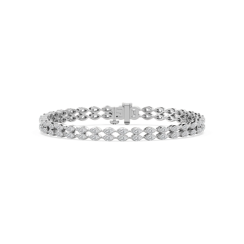 5 ¾ ctw Marquise LGD Double Row Tennis Bracelet - 7 Inches