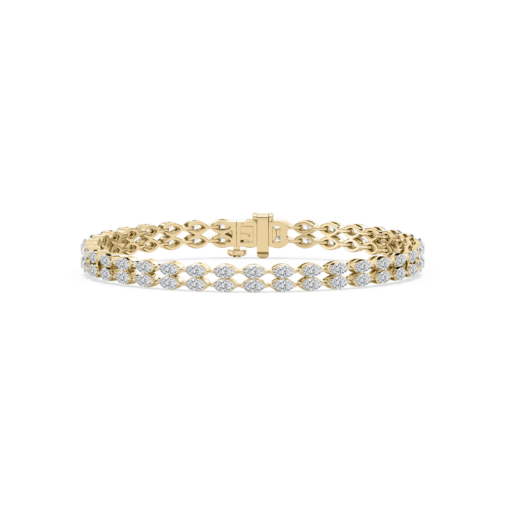 5 ¾ ctw Marquise LGD Double Row Tennis Bracelet - 7 Inches