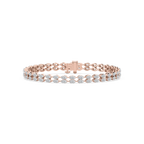 5 ¾ ctw Marquise LGD Double Row Tennis Bracelet - 7 Inches