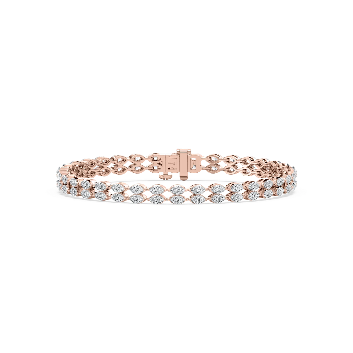 5 ¾ ctw Marquise LGD Double Row Tennis Bracelet - 7 Inches
