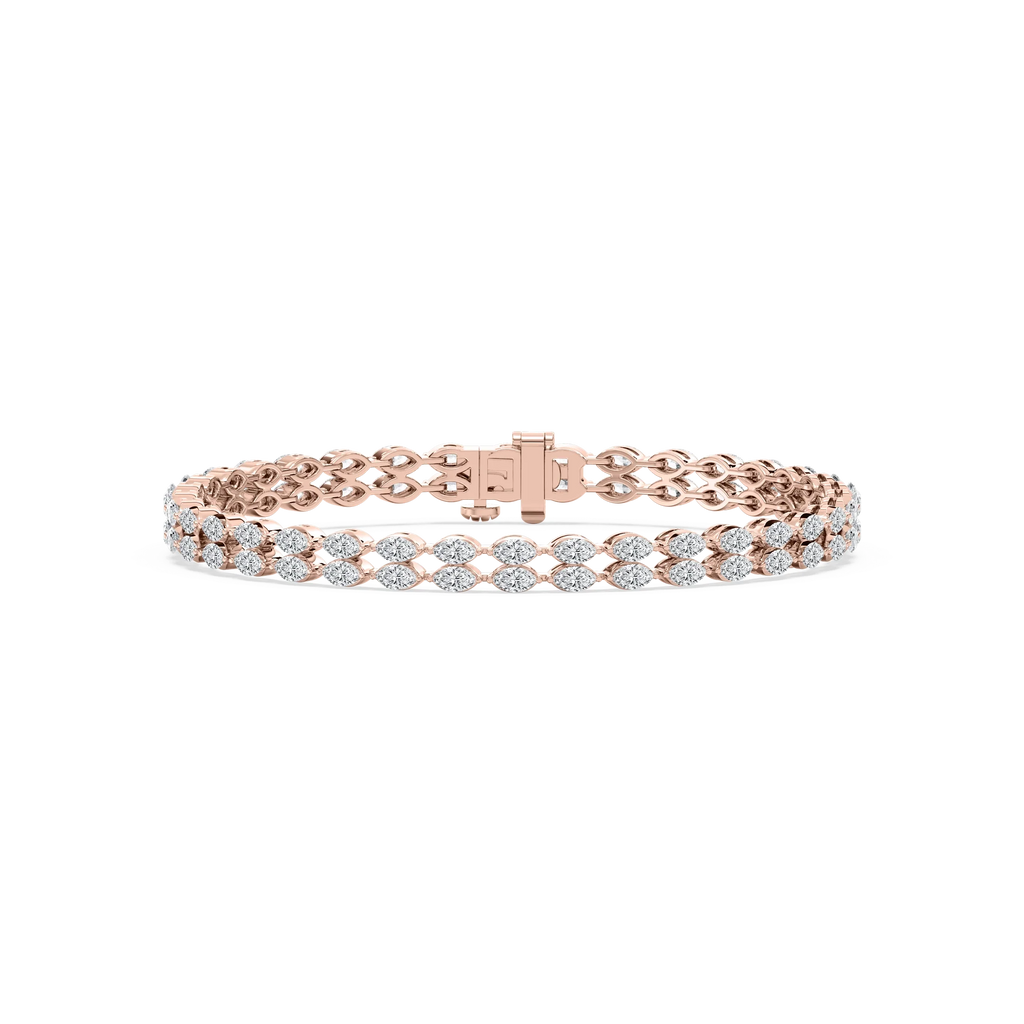 5 ¾ ctw Marquise LGD Double Row Tennis Bracelet - 7 Inches