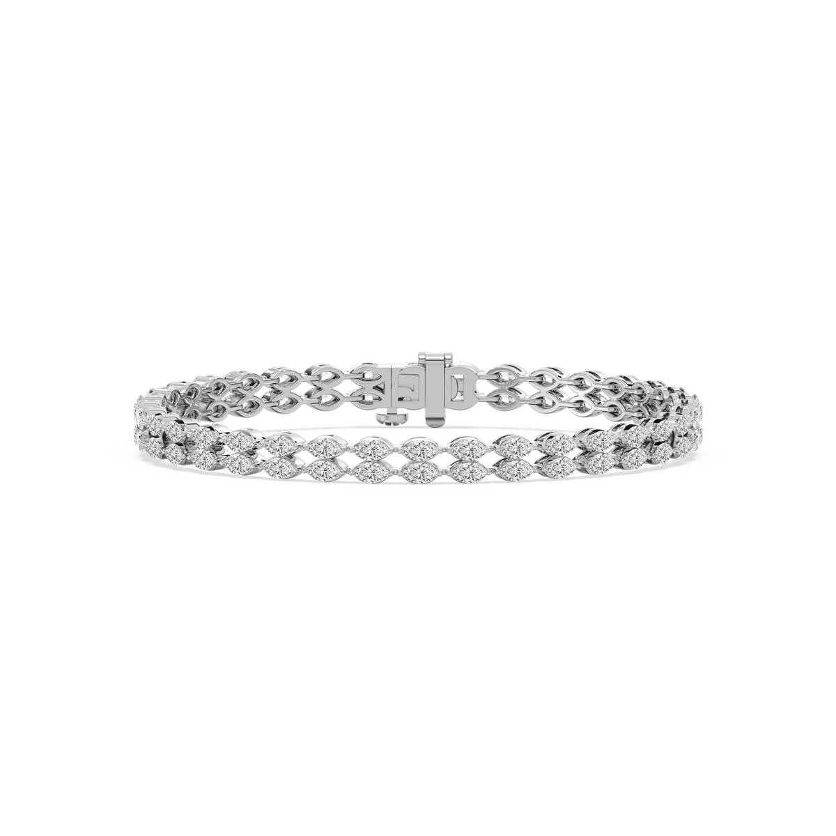 5 ¾ ctw Marquise LGD Double Row Tennis Bracelet - 7 Inches