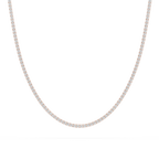 5 ctw Round LGD Classic Box Tennis Necklace – 14 1/2 inches - 14K Rose Gold / F-VS2
