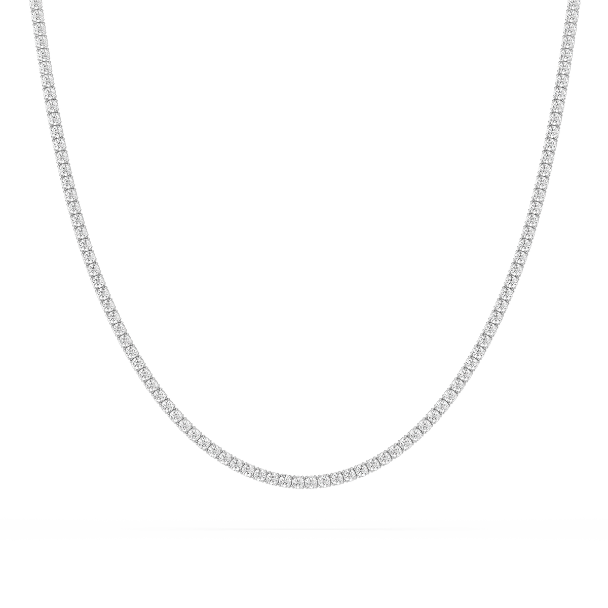 5 ctw Round LGD Classic Box Tennis Necklace – 14 1/2 inches - 14K White Gold / DE-VS1