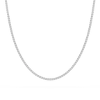 5 ctw Round LGD Classic Box Tennis Necklace – 14 1/2 inches - 14K White Gold / F-VS2