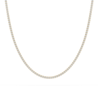 5 ctw Round LGD Classic Box Tennis Necklace – 14 1/2 inches - 14K Yellow Gold / F-VS2