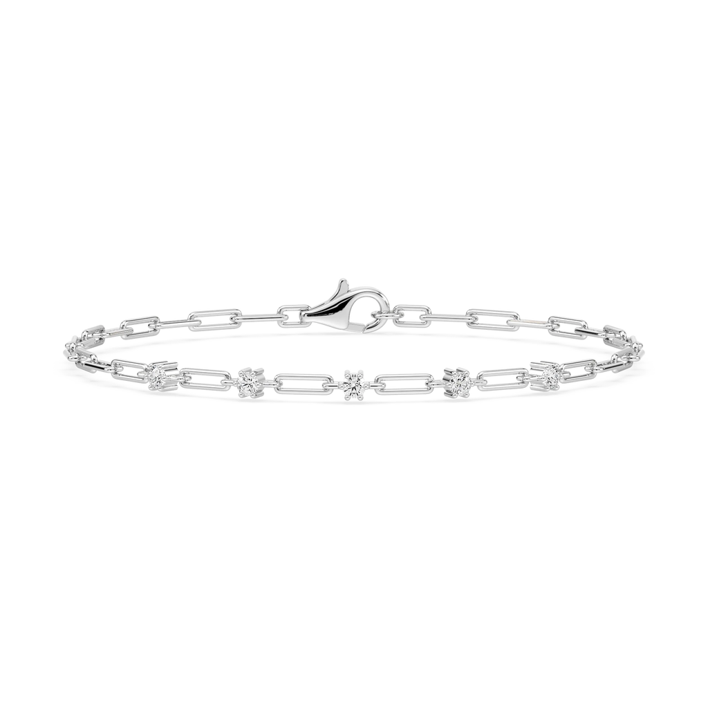 1/4 ctw Round LGD Five Station Paper Clip Bracelet  - 7 Inches