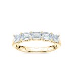 Ivanna 1 ctw Emerald LGD Five Stone U Prong Anniversary Band