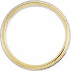 Milgrain Stepped-Edge Comfort-Fit Flat Band with Hammer Finish