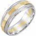 Milgrain Stepped-Edge Comfort-Fit Flat Band with Hammer Finish