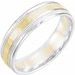 Milgrain Stepped-Edge Comfort-Fit Flat Band with Hammer Finish