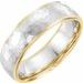Stepped-Edge Comfort-Fit Half Round Band with Hammer Finish