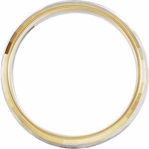 Stepped-Edge Comfort-Fit Half Round Band with Hammer Finish