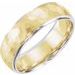 Stepped-Edge Comfort-Fit Half Round Band with Hammer Finish