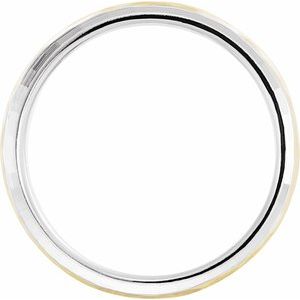 Stepped-Edge Comfort-Fit Half Round Band with Hammer Finish