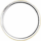Stepped-Edge Comfort-Fit Half Round Band with Hammer Finish