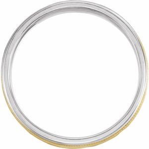 Milgrain Stepped-Edge Comfort-Fit Flat Band with Hammer Finish