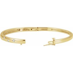 Accented Hinged Bangle Bracelet