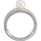 Pearl Negative Space Rope Ring