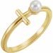 Pearl Sideways Cross Ring