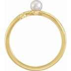 Pearl Sideways Cross Ring
