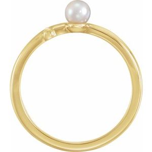 Pearl Sideways Cross Ring