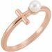 Pearl Sideways Cross Ring