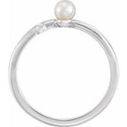 Pearl Sideways Cross Ring