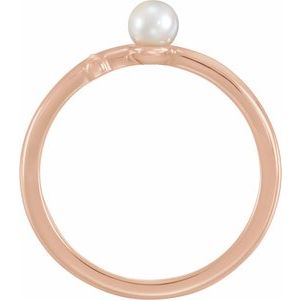 Pearl Sideways Cross Ring