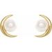 Pearl Crescent Moon Earrings