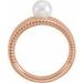 Pearl Negative Space Rope Ring