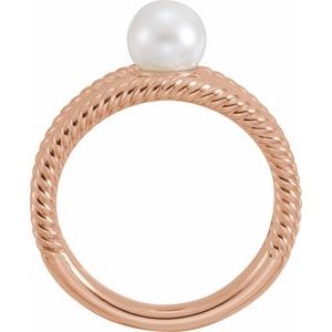 Pearl Negative Space Rope Ring