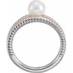 Pearl Negative Space Rope Ring