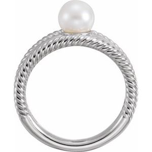 Pearl Negative Space Rope Ring