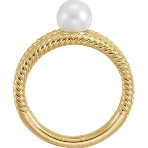 Pearl Negative Space Rope Ring